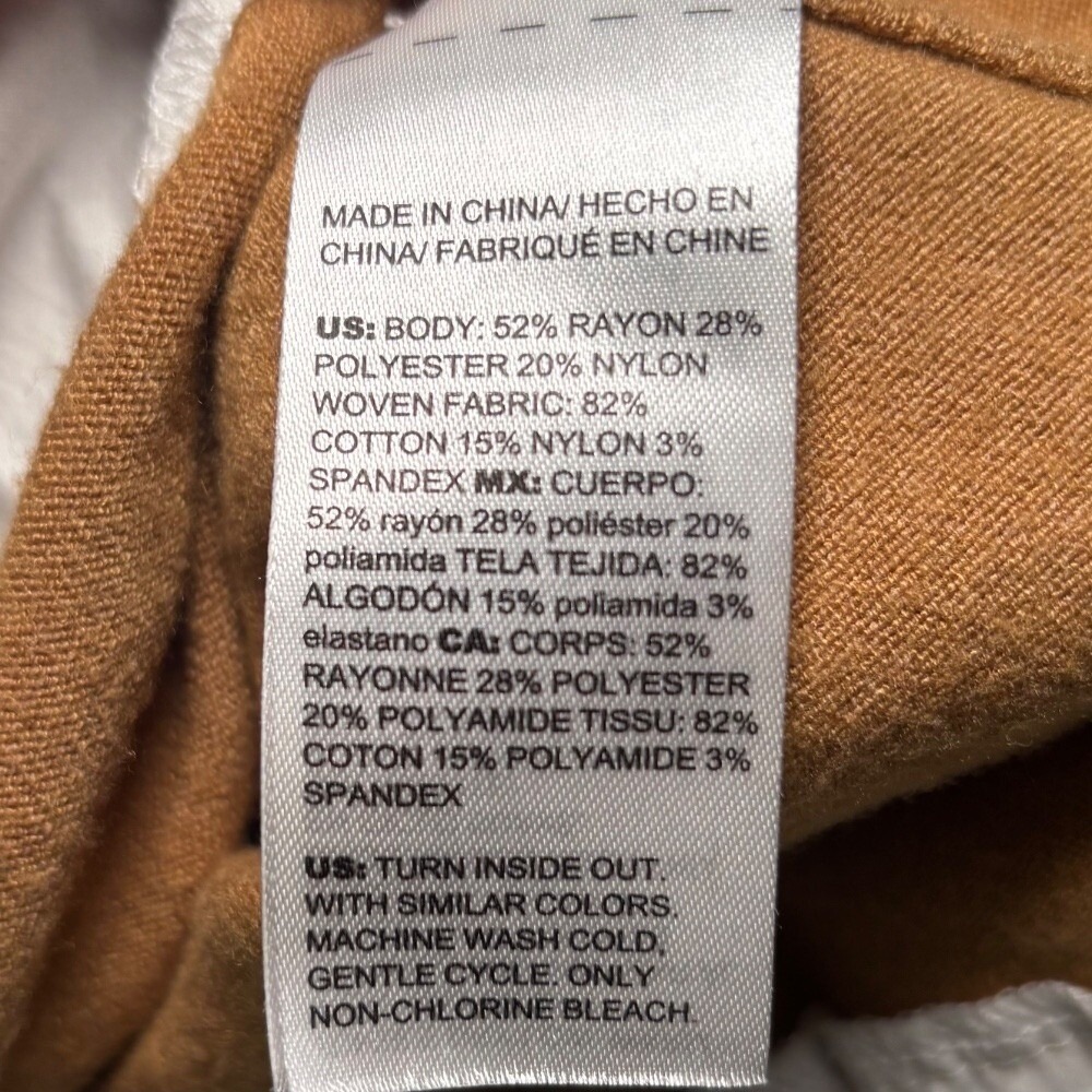 Chico's Brown Taupe White Layer Cowl Neck Turtleneck Top Shirt Sz 2 Large (12) - Picture 7 of 7